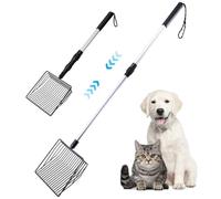 Yoyakie Chicken Poop Scooper 35" Stretchable Fine Mesh Chicken Scooper 2 Sections Iron Wire Detachable Hanging Storage Dog Cat Litter Scoop Style A Litter