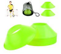Yoyakie Soccer Cones 25pcs Small Portable Soccer Cones for Training Thicken Basketball Training with Hole & Mesh Bag Small Basic Obstacle Course for Sports, Green 5x2