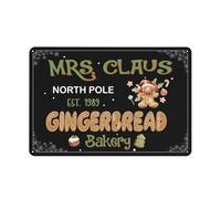 YoyaVex Vintage Mrs Claus Gingerbread Bakery Metal Sign 16x12 Inch Home Kitchen Coffee Art Wall Decor Bar Pub Garage Tin Poster
