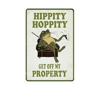 Frog Decor Vintage Retro Decor Signs for Bedroom,Hippity Hoppity Get of My Property Sign,Funny No Trespassing Signs Private Property, Front Door, Funny Signs Frog Gifts for Frog Fan Lovers
