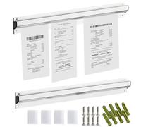 YOYIAG 2 pack Tab Grabber: Aluminum Alloy Restaurant Order Grabber with Screws and Double-Sided Tape, Ticket Holder Restaurant for Cafes Pubs Bars Kitchen for Hold Orders tabs Papers(40 cm)