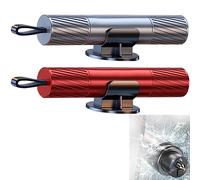 YOYIAG 2 Pcs Portable Car Window Breaker Upgrade Car Safety Hammer Seat Belt Cutter Portable Car Window Breaker Car Escape Tools, Car Window Glass Breaker for Land and Underwater (Red, Silver)