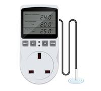 YOYIAG Digital Temperature Controller Plug UK 230V Thermostat Outlet Socket Digital Temperature Controller Thermostatic Plug Temperature Switch, Heating Cooling Temperature Switch for Greenhouse