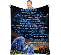 YOYICU Dad Birthday Gift, Dad Gifts, Lion 50"x60" Blue Blanket