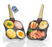YOYIKKO Fried Egg Pan, 2 Pack, Pancake Pancake Omelet Pan, Healthy Egg Pan for Crepes, Compatible with Gas Stove and Induction Hob (Black-78)