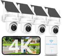 YOYIRYB Security Cameras Wireless Outdoor, 4K Solar Cameras for Home Security with Color Night Vision & 360° Pan & Tilt Tracking - 5G & 2.4G WiFi Security Camera System, Easy Setup, No Subscription