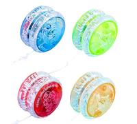 Yoyo, 4 Pack Light Up Yo Yo Balls for Kids, Flashing LED Yo-Yo Toys with Glow Effect, Blue Green Pink Purple, Fun Trick Play and Party Favors