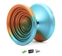 YoYo Factory Bullseye Metal Yo Yo - Professional Unresponsive Trick YoYo | Magic YoYo Style DNA Yo-Yo for Kids, Teens & Advanced Players - Orange / Teal