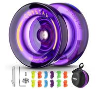 Yoyo K2 Professional Responsive Yoyo Age 12+ for Beginner, Dual Purpose YoYo for Kids/Adults, Plastic Tricks Yo-yo with Unresponsive Yo-yo Bearing Kit, 12 Yo-Yo Strings, Case Bag - Crystal Purple