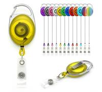 YoYo Retractable Reel Holder - Pack of 100 by Lanyards Tomorrow Extending extendable Ski ID Pass Badge Card Holders Work Access Control Carabiner with Metal Back Belt Clip Yo Yo (Yellow)