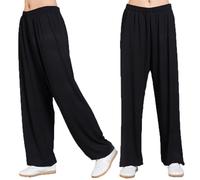 YOYOBABY Tai Chi Pants Men and Women Modal Elastic Belt Practice Pants Home Meditation Kung Fu Lantern Trousers Built-in Pocket Soft and Breathable Martial Arts Pants,001,M