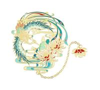 YOYOBO Ancient Chinese Style Auspicious Animal Bookmark Myth Spirits Nine-Tailed Fox Koi Fish Phoenix Dragon Stainless Steel Bookmark