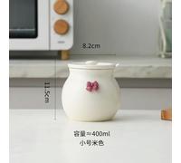 YOYOBO Household Ceramic Seasoning Pot Container with Lid Spoon Ceramic Sugar Bowl Seasoning Box Salt Pot Tea Pot Kitchen