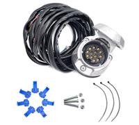 YOYOCOOL Metal 13 Pin Trailer Socket Harness with 2m Cable for Trailer lighting, 13 Core Wire - Waterproof