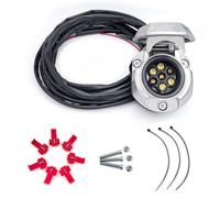 YOYOCOOL Metal 7 Pin Trailer Socket with 2M Cable Harness -7 Core Wire - Waterproof - CE, ROHS Approved