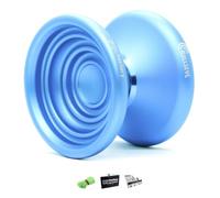 YoyoFactory BULLSEYE Yo-Yo - BLUE (Metal Yoyo Great For DNA Tricks, String, Ball-Bearing & Instructions Included)