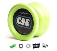 YoyoFactory ONE Yo-Yo - Green (modern spinning yoyo, beginner to pro, 2 different level ball-bearings included, comes with string)