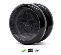 YoYoFactory SPINSTAR Yo-Yo - Black (starter yoyo, high speed plastic bearing, string and tips included)
