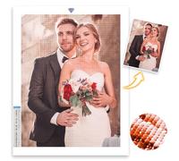 YOYOHAHAHA Personalised Diamond Painting,Diamond Art Personalised Photo Art Kits for Adults,5D Custom Diamond Painting for Photo Wedding Portrait,Diamond Custom Painting UK (30 * 50)