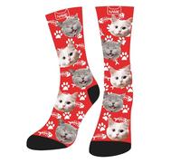 YOYOHAHAHA Personalised Dog Socks, Personalised Printed Pet Socks Cute Dog,Custom Dog Face on Sock (Personalized Socks-5, One Size)