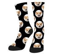 YOYOHAHAHA Personalised Socks With Photo, Custom Face Socks With Cat Dog Pet Picture Print Customised Unisex Sock Gifts For Men Women,Dad