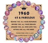 YOYOKIT 30th 40th 50th 60th 65th 70th 75th 80th 90th 100th Birthday Gifts for Women, Moonstone Imperial Jasper Beads Stretch Bracelets Birthday Decoration for Woman, Her, Wife, Mom, Grandma, stone, no
