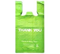 YoYoRain Oversized Thank You Plastic Bags with Handles - 50 Pack, 20x10x36, 20 Microns Thick, Heavy Duty Green T-Shirt Bags for Retail & Grocery Use