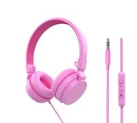 YOYOTUNE Kids Headphones On-Ear Wired Headphones for Kids with Microphone 85/94dB Volume Limiter Headphones for Girls Boys Kids 3.5mm Cable Foldable Headphones for Learning and Learning