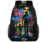 YoYoYuchong Backpack for Girl Boy Kid Large Capacity School Bookbag Lightweight Back Packs, A Autism Awareness Color