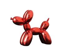 YOYUMI Electroplated Balloon Dog Sculpture Luxury Ornament, Resin Statue for Living Room Bedroom Office Decor, Mirror Gloss Finish, Red 18 * 20 * 9cm