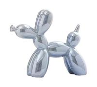 YOYUMI Electroplated Balloon Dog Sculpture Ornaments,specular gloss Ceramic Statue for Living Room Bedroom and Office Decor-Blue 10.5 * 10.5 * 4CM