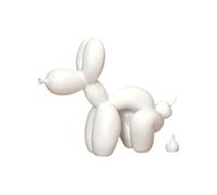 YOYUMI Pooping Balloon Dog Sculpture Ornament, Solid Color Minimalist Resin Decor for Living Room, Bedroom, Shop Windows, Office, with Anti-Slip Design, 10 * 22 * 17.5cm-Pooping Balloon Dog-White
