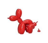 YOYUMI Pooping Balloon Dog Sculpture Ornament, Solid Color Minimalist Resin Decor for Living Room, Bedroom, Shop Windows, Office, with Anti-Slip Design, 10 * 22 * 17.5cm-Pooping Balloon Dog-Red