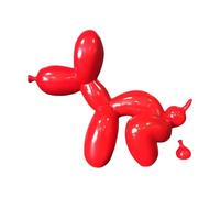 YOYUMI Sculpture Balloon Dog Pooping Resin Ornaments Statues for Home Decor Living Room Office Decoration, 9 Inches (Red)