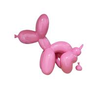 YOYUMI Sculpture Balloon Dog Pooping Resin Ornaments Statues for Home Decor Living Room Office Decoration, 9 Inches (Pink)
