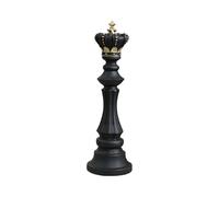 YOYUMI Sculpture Chess Piece Ornaments Chess Set King Horse Queen Resin Crafts - Black - King