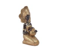 YOYUMI Sculpture Retro African Black Woman Ornaments Exotic Home Porch Wine Cabinet Sculpture Decorations - Gold