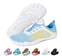 Yoyumtz Hike Barefoot Shoes for Women Men Minimalist Healthy Wide Toe Box No Drip Non-Slip Grounding Shoes for Walking Gym Workout Trail Running Grounded Shoes, Blue Yellow, 37.5/38.5 EU