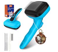 YOYUPETA 3 PCS Dog Grooming Kit - Self Cleaning Slicker Brush for Shedding Short & Long Haired Dogs & Cats. Removes Loose Fur, Undercoat, Mats, Tangles. Suit for Small, Medium & Large Pets. Blue