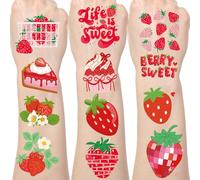 Yoyuspy Sweet Strawberry Temporary Tattoos - 200+ Strawberry Birthday Decorations Favors Supplies Life Is so Sweet Berry Tattoo Stickers Gifts Berry Party Baby Shower Decorations Rewards Prizes