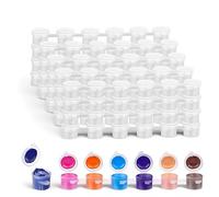 YOZAIUUI 1200Pcs Empty Paint Pots with Lids: 200 Strips 3ml White Mini Paint Pots Reusable Plastic Small Paints Pot for Artists Crafters Classrooms Schools