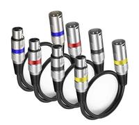 YOZAIUUI 1M XLR Cables 4 Packs: Microphone 3 Pin Dmx Cables XLR Male to Female, Hi-Fi Sound Quality, Compatible with Microphones, Mixers, DMX Stage Lighting, Speakers