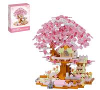 Yozelux Cherry Blossom Tree Building Block Set, 690 PCS Japanese Sakura Tree House Building Kit, Flowers House Model Sets for Adults, Bonsai Home Decoration Construction Gift forTeens Adults