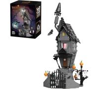 Yozelux Halloween Haunted House Building Block Set, 581 PCS Night Before Halloween Haunted Mansion Building Set for Movie Fans and Kids, Luminous Ghost Pumpkin Bat Withered Tree Spider Decor
