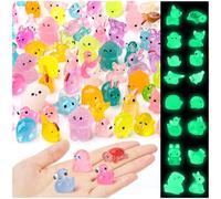 Yozexin 121PCS Mini Luminous Resin Animals,16 Styles Tiny Resin Animals,Miniature Little Small Animal Figures for Micro Fairy Garden Landscape Accessories Dollhouse Hide Crafts Aquarium Decor