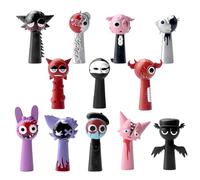 Yozexin 12pcs Sprunki Cartoon Figures,Sprunki Action Figures,Sprunki Cartoon Characters,Sprunki Wenda Statue,Colorful Toy Figures for Kids, Spruki Merchandise Model For Fans Kids Adults(C)