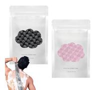 Yozexin 2PCS Blissail Exfoliating Antibacterial Shower Towel, Deep Exfoliating Towel, 2-in-1 Double-Sided Scrub Cloth for Body Face, Antibacterial Washcloth for All Skin Types Men Women (Pink+Black)