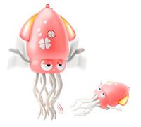 Yozexin Dancing Squid Baby Toy Baby Toys, Rechargeable Crawling Dancing Octopus with LED & Music, Funny Electric Sensory Tummy Time Toys with Fishing Rod, for 0-8 Year Old Kids Boy Girl (Pink)