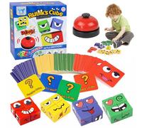 Yozexin Wooden Face Changing Magic Cube Game, 3D Emoji Expression Puzzle, Pattern Matching Educational Interactive Toy with Bell, uzzle game uk, for Kids 3+ Adults Family, Great Party Birthday Gift