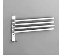yozhch Kitchen Swivel Towel Rail Wall Mounted Bathroom Rotating Towel Rack Space-Saving Swing Toilet Towel Holder Folding Bar Shelf (4 Arm Length 35 cm)